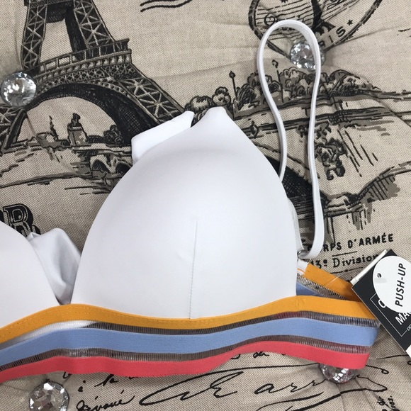 Hula Honey BandedStripe Molded PushUp BIKINI Top - Picture 3 of 8